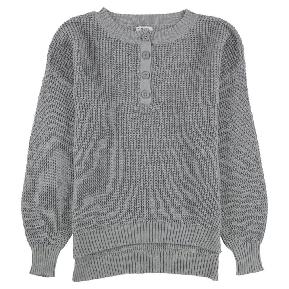 American Eagle Womens Solid Henley Sweater, Grey, XS, DM